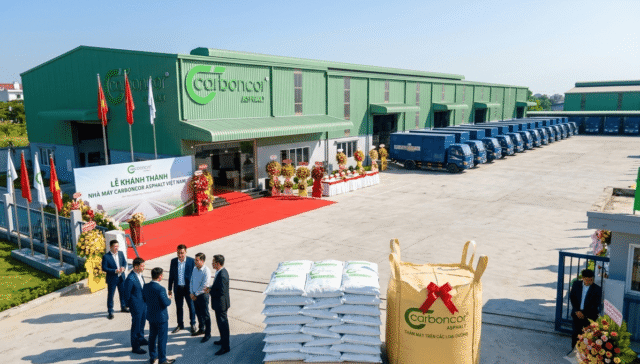 Khánh thành nhà máy Carboncor Asphalt Việt Nam, bê tông nhựa nguội, pallet bao 25kg, bao Jumbo 1 tấn