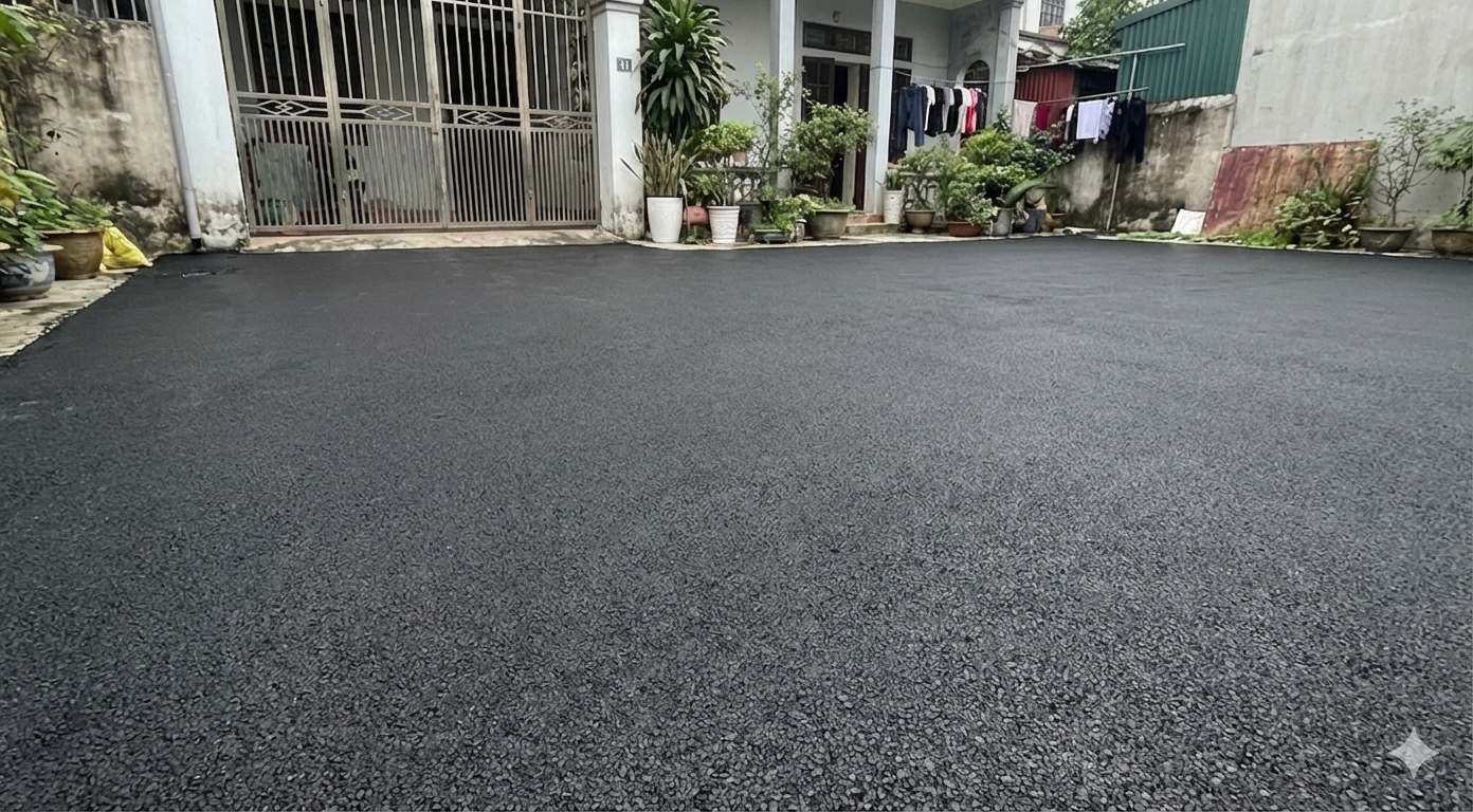 Hình ảnh thực tế sau khi thảm phủ nhựa nguội Carboncor
