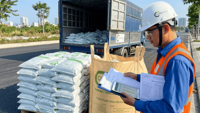 Định mức dự toán thi công Carboncor Asphalt, bê tông nhựa nguội, pallet bao 25kg, bao Jumbo 1 tấn