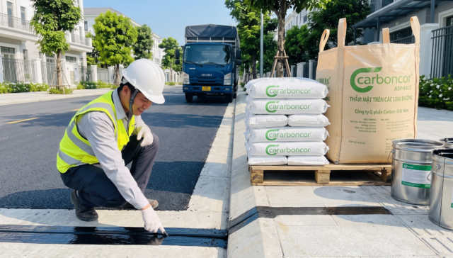 Matit chèn khe co giãn bê tông nhựa nguội, xử lý khe co giãn đường bê tông, bao 25kg, bao Jumbo 1 tấn