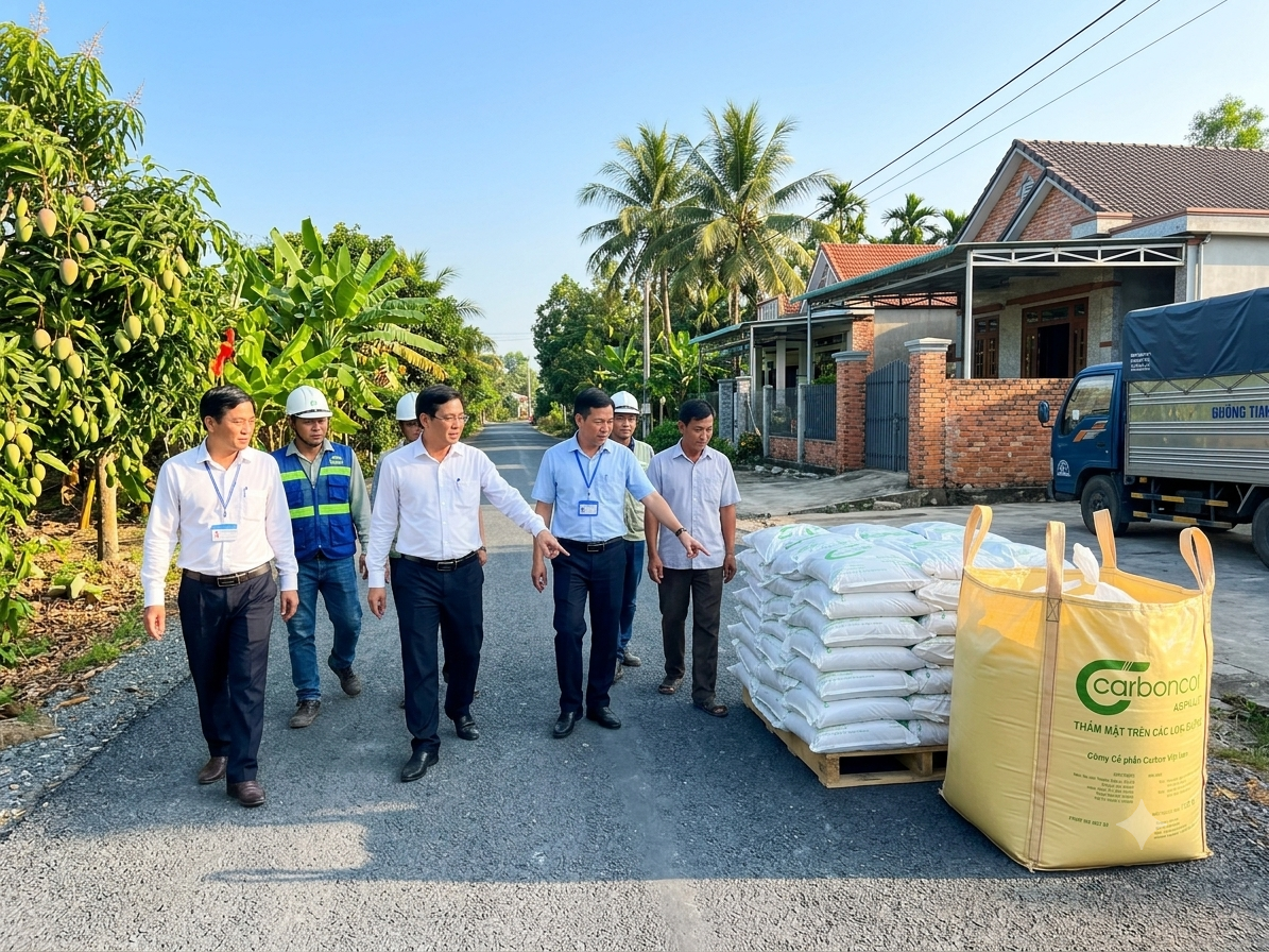 Sở GTVT Đồng Nai Phú Yên đánh giá đường nông thôn, bê tông nhựa nguội Carboncor Asphalt, bao 25kg, bao Jumbo 1 tấn